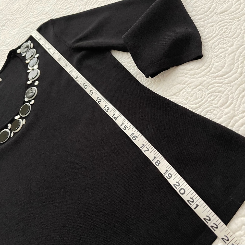 Vintage Joseph A. Shirt Embellished Scoop Neckline X-Large - Picture 11 of 16